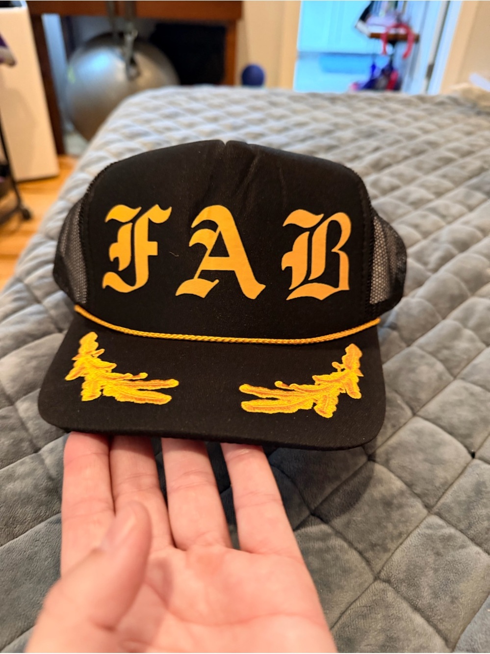 FAB Black and Yellow Trucker Cap